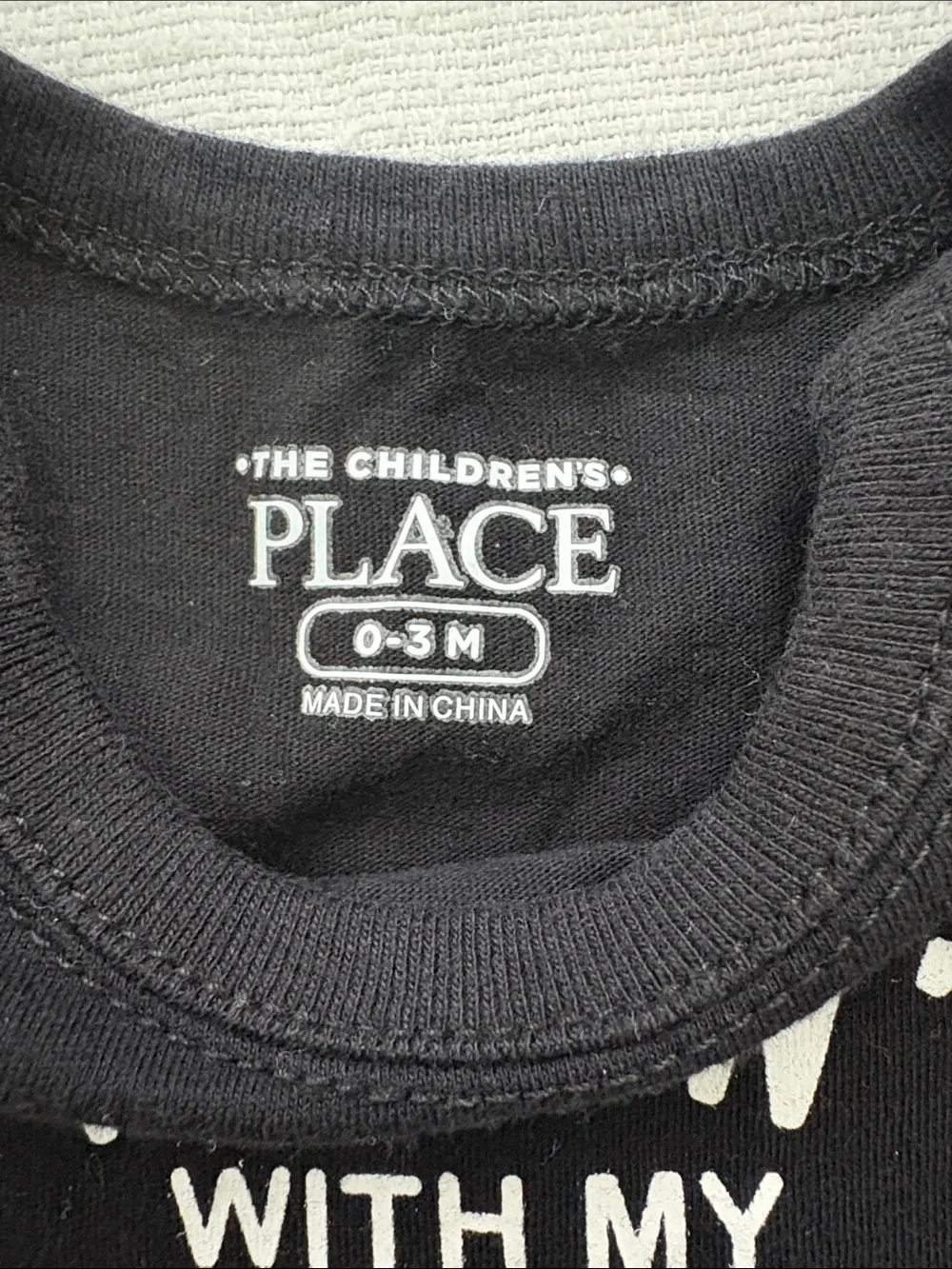 5for25 | The Children's Place Black Long Sleeve “Rollin with my Homies” Onesie